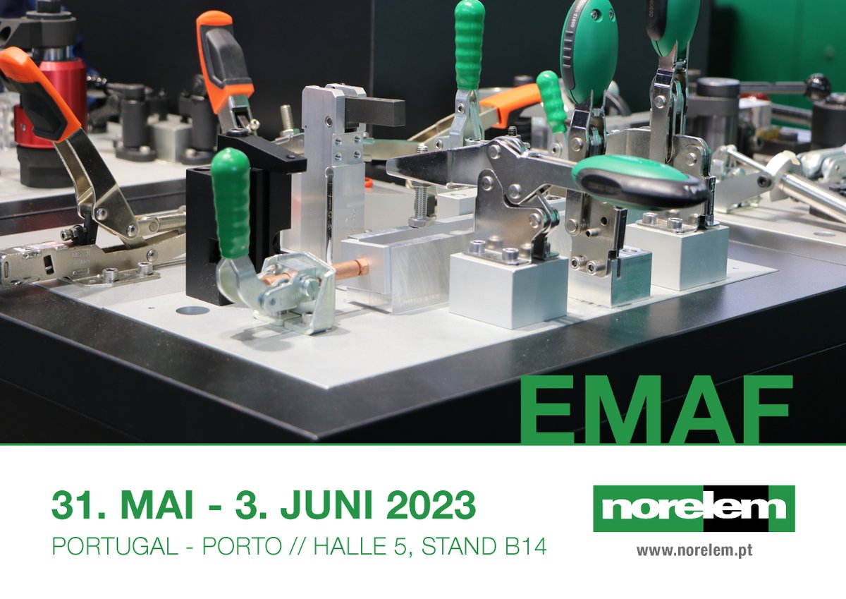 SAVE THE DATE!

Gerne begrüßen wir euch auf unserem norelem Stand in Halle 5, Stand B14 vom 31.05. bis 03.06.2023 auf der EMAF in Porto.

Schaut vorbei!

#norelem #norelemacademy #vorteilnormteil #vollsortiment #maschinenbau #anlagenbau #grüneslicht #messe #portugal #emaf #porto
