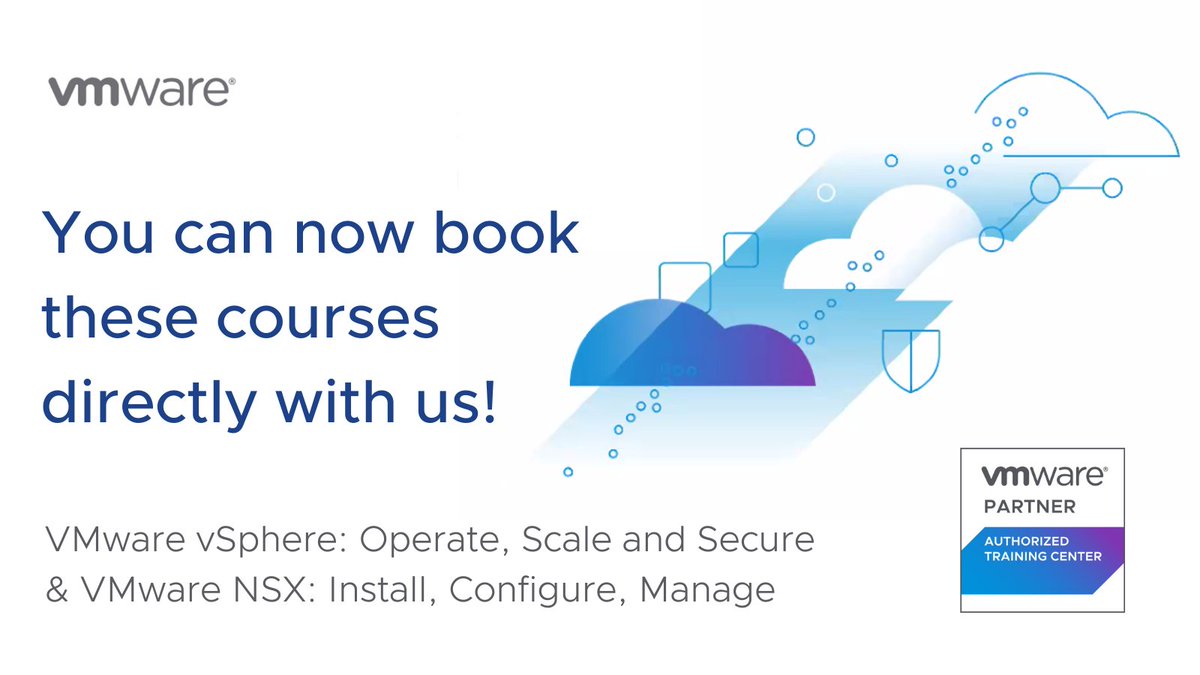 We’ve got good news! Through our partnership with
<a href="/VMwareEducation/">VMware Learning</a>, we’ve added two new VMware courses to our public schedule. TD SYNNEX Academy is a VMware Authorised Training Center. #LearnToSucceed academy.tdsynnex.com/site/common/fi…