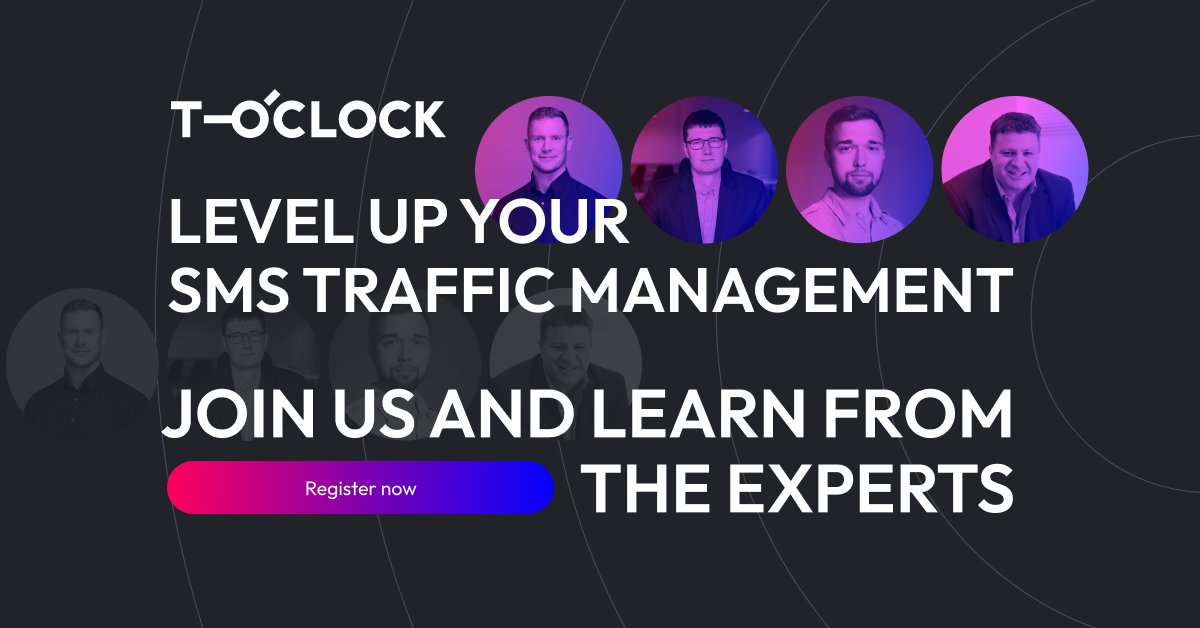 Only one week left until the live T-o'clock webcast! Don't forget to sign up for the 'Artificially Generated SMS Traffic' episode here: eu1.hubs.ly/H03XrnR0
The broadcast will take place on June 6th at 3 pm (CET) on YouTube. 
See you!
#OTPs #ai #antifraud #smsantifraud