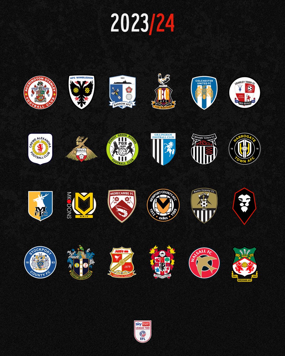 Our 2023/24 @SkyBetLeagueTwo opponents 𝐜𝐨𝐧𝐟𝐢𝐫𝐦𝐞𝐝 🔒