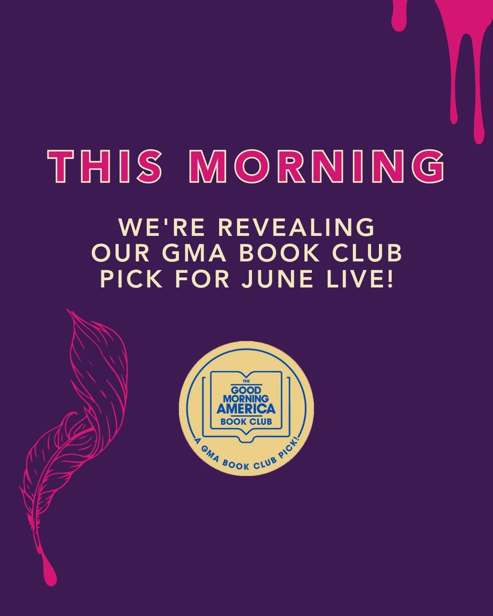 COMING UP: We're revealing our #GMABookClub pick for June LIVE! 📚