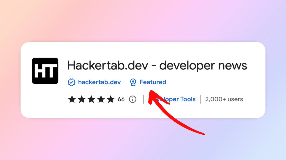 MedyO80's tweet image. Hackertab has officially earned the 🏅 &quot;Featured&quot; badge on the Chrome Web store! 🥳🥳🥳