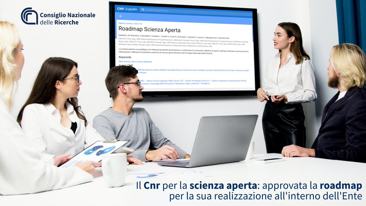 CNRsocial_'s tweet image. Il #Cnr per la #ScienzaAperta: approvata la &quot;Roadmap per l’#OpenScience&quot; per la sua realizzazione all&apos;interno dell&apos;Ente
Un approccio al processo scientifico basato su collaborazione, condivisione aperta e tempestiva dei risultati...👇
cnr.it/it/news/11966 

#OpenAccess