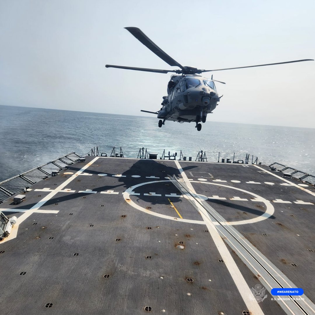 USNATO's tweet image. In the frigid waters off the North Atlantic Ocean, @NATO Allies put their experience, weapons systems, and procedures to the test.
Exercise Formidable Shield is a biennial integrated air and missile defense incorporating multiple Allied ships, ground, and aviation forces.…