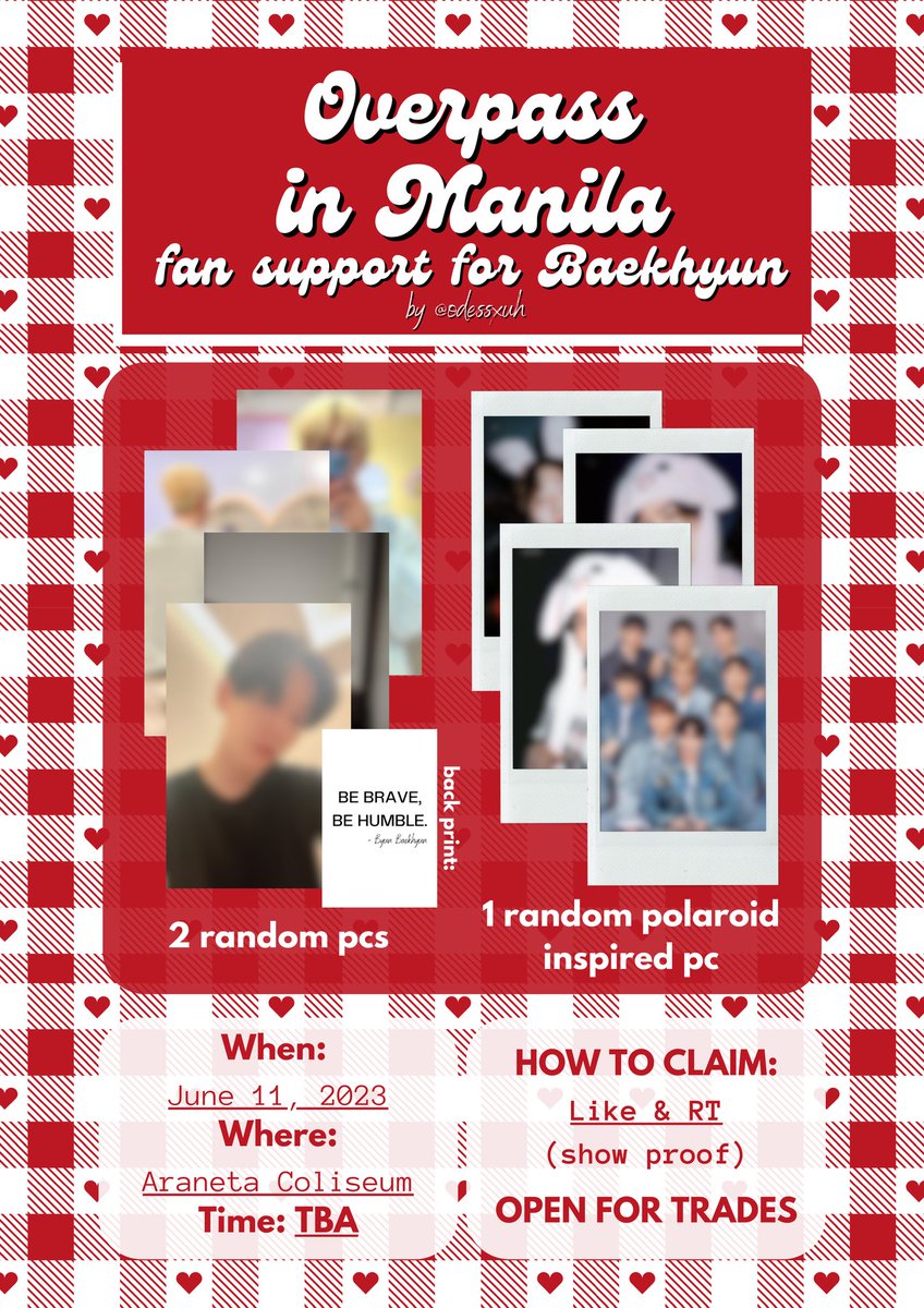 odessxuh's tweet photo. ⋆ ˚｡⋆୨୧˚ Overpass in Manila Freebies / Fan Support for @B_hundred_Hyun by @odessxuh˚୨୧⋆｡˚ ⋆

୨୧ like and retweet to spread
୨୧ strictly 1 set per person only!
୨୧ open for trade (different set! DM me po)
୨୧ NO MOBBING

#OVERPASSinMNL #OVERPASSinMNL_Baekhyun https://t.co/fX5aKoX17Z