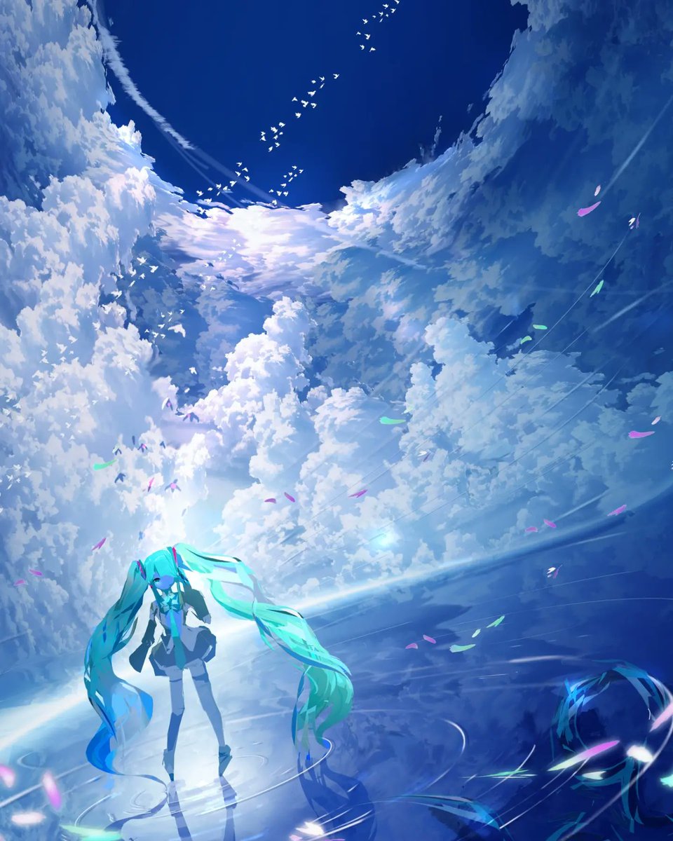 初音ミク 「去年                          今年  ミクちゃん」|まころん🐳のイラスト