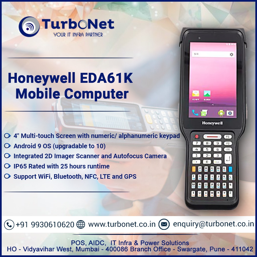 Honeywell EDA61K Mobile Computer
turbonet.co.in
#TechLifestyle #OnTheMove #MobileProductivity #TechEssentials
#StayConnected #turbonetsystems #mobilecomputer #TechGadgets #TechObsessed #TechAddict #TechSavvy #MobileWorkstation #Honeywell
