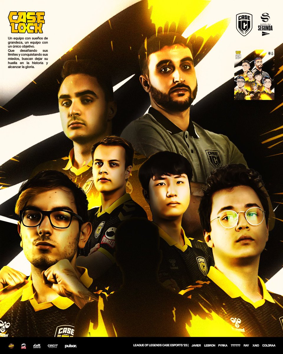 CaseEsports's tweet photo. LA VUELTA DEL CAMPEÓN 🔥
Este es el roster que luchará por el ascenso 😈
👨⚕️ @Pyrka_lol
🔝 @Ray2lol
🧙♂️ @JavierrLoL
🔨 @MeLeBron1
🔫 @coldraalol
👔 @XaioHC
📈 @MiauTrax
???? 👀💣
HAGÁMOSLO REALIDAD 👊
#SuperligaSegunda x El Corte Inglés #CaseLol https://t.co/oc5e0Gcsp9