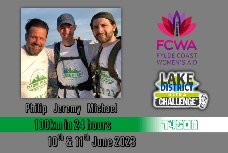 Tyson Construction (@buildingwithyou) on Twitter photo On Saturday 10th / Sunday 11th June, Philip, Jeremy and Michael will be doing the Lake District Ultra-Challenge.
A 100km walk in 24 hours - to support <a href="/FCWA_/">FCWA Women's Aid</a>
We'd be most grateful if you could support us.
justgiving.com/fundraising/ph…
Thank you.
Philip, Jeremy and Michael On Saturday 10th / Sunday 11th June, Philip, Jeremy and Michael will be doing the Lake District Ultra-Challenge.
A 100km walk in 24 hours - to support <a href="/FCWA_/">FCWA Women's Aid</a>
We'd be most grateful if you could support us.
justgiving.com/fundraising/ph…
Thank you.
Philip, Jeremy and Michael