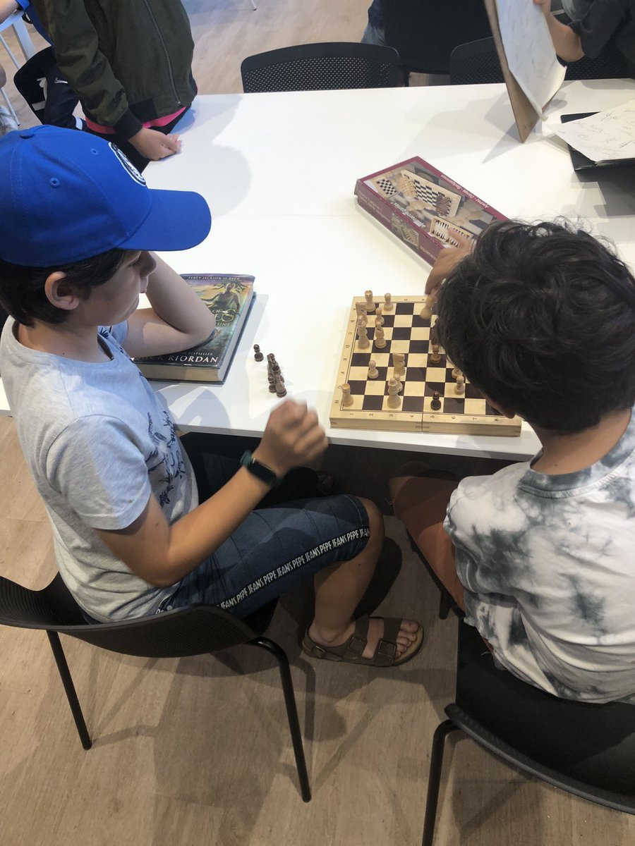 Chess Club today at the Elementary library today lunchtime! Budding Grand Masters at work! Every lunchtime and every Tuesday with the High School Chess Club.