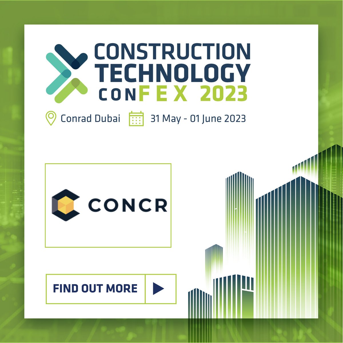 We are proud to welcome on board CONCR as our Sponsor for the Construction Technology ConFex.

Book your tickets at ctf-uae.com 

#ctf #SustainableBuiltEnvironment #Digital #Innovation