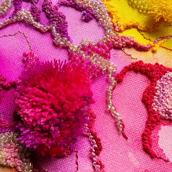 LondonEmbSchool's tweet photo. Loving this beautiful abstract embroidery by Manoela Grigorova. The exploration of bold colours and contradicting textiles through multi media is incredible!
View work: https://t.co/cAyY83gJxg
#abstractembroidery #handembroidery #multimedia #textiles #multimediatextiles https://t.co/aL8ENKVNEe