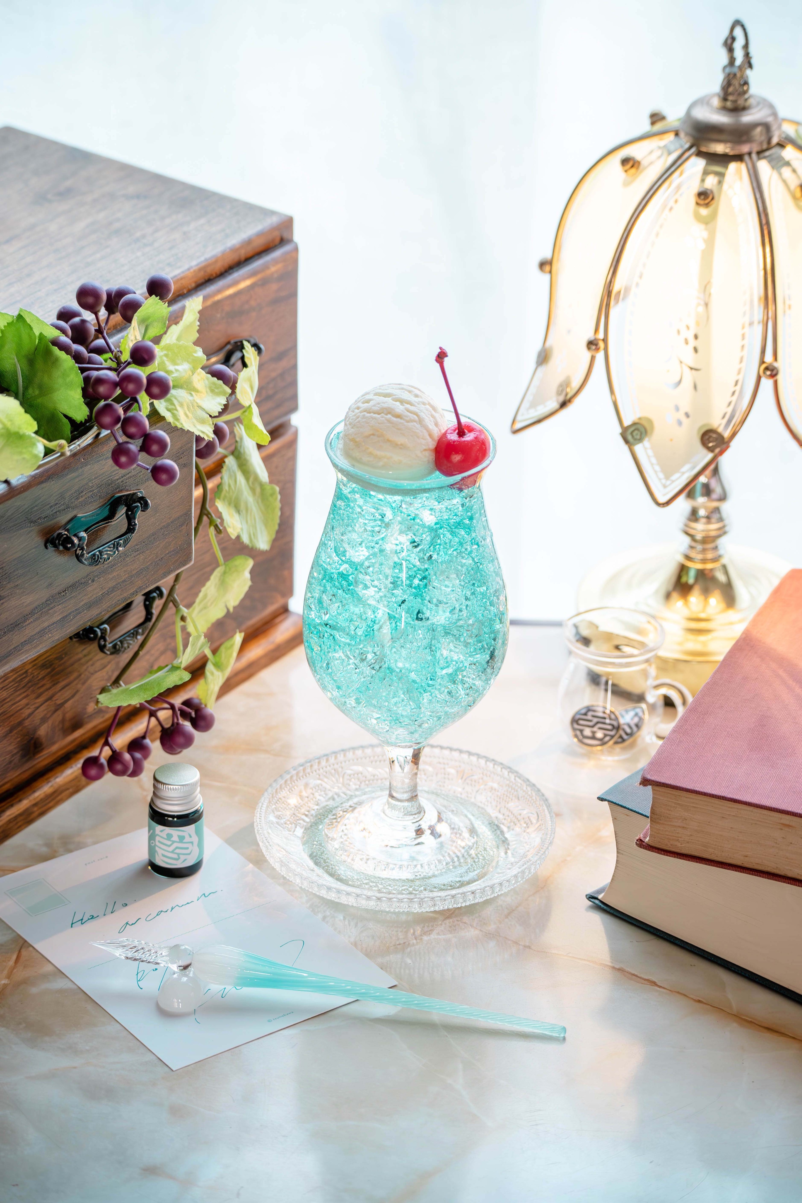 恋するクリームソーダ ガラスペン ピンク 限定 空色のクリームソーダガラスペン 雨空 ([バラエティ