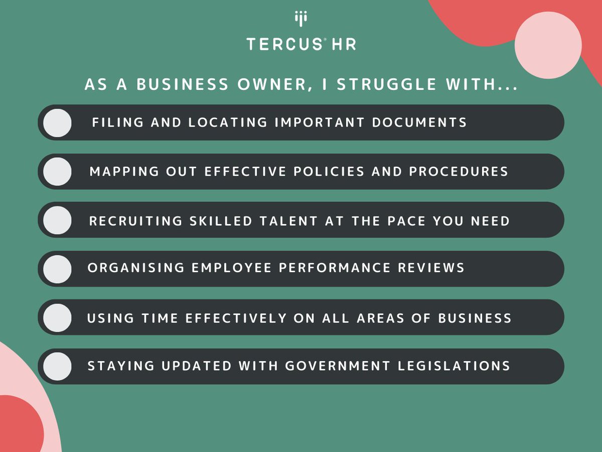 tercus_hr's tweet photo. It’s important to find the best HR solution for your small business to mitigate the risk of getting it wrong. 

If you tick two or more boxes on our checklist, outsourcing your HR could solve a great deal of your problems. 

Read more in our latest blog: https://t.co/6gaItEM2Tx https://t.co/vloVz1Xhku