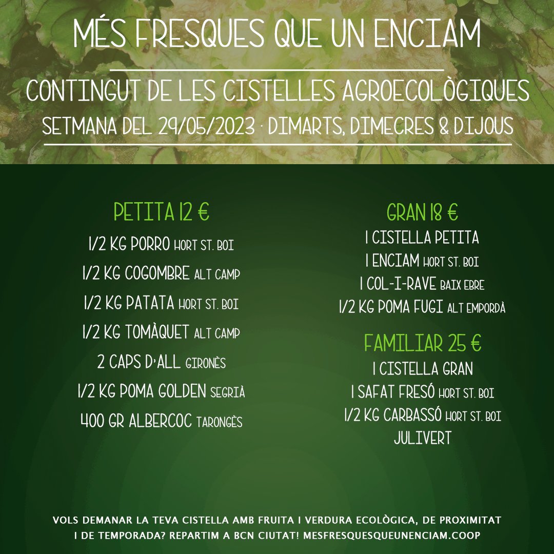 MesFresques's tweet photo. Reserveu-vos el 17 de juny on farem la festa de comiat de les @mesfresques al @mercatpagesvallcarca  Properament ja us compartirem el que estem preparant. Gracies per tots aquests anys. https://t.co/6gIhaYAtFb
