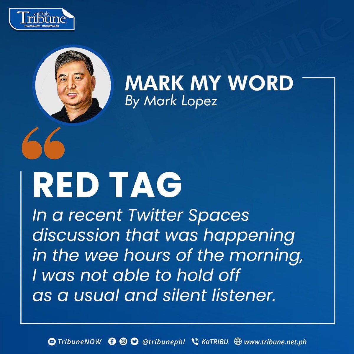 RED TAG

In a recent Twitter Spaces discussion that was happening  in the wee hours of the morning, I was not able to hold off myself as a usual and silent listener.  

I unsolicitedly participated in the discussion because in my point of view, there were a lot of misconceptions…