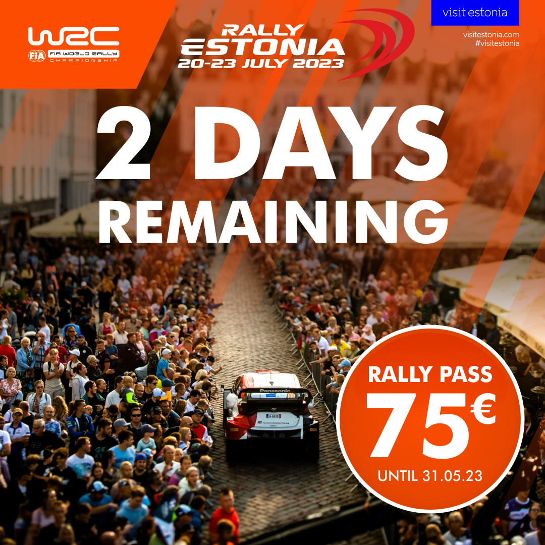 Hurry up, because THIS MONTH is the last chance to get a WRC Rally Estonia rally pass at a DISCOUNTED PRICE of €75. 

Tickets: rallyestonia.com/en/shop/katego…

The price of the rallypass from 01.06.23 €85.