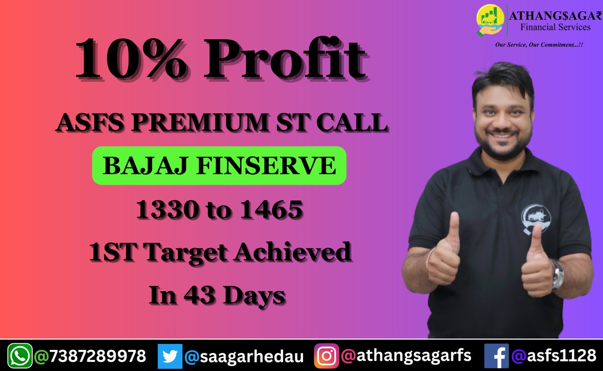 #asfspremium 👍
Our short-term trades delivered 11% & 10% profits. #tciexpress #bajajfinserv 🥳🥳
#trading #investing #stockmarket #sharemarket #Investments #angelone #zerodha #motilaloswal #sharekhan #broking #targets #stocks #Services
Plz re-tweet for better reach 🙏🙏