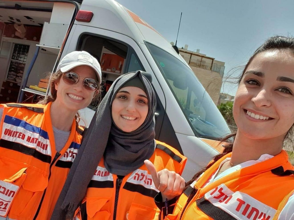 This is #Israel: A secular Jewish-#Israeli, a religious Arab-Israeli, and a religious #Jewish-Israeli working together on an ambulance shift. #Coexistence at its finest! 💙

via: @UnitedHatzalah
