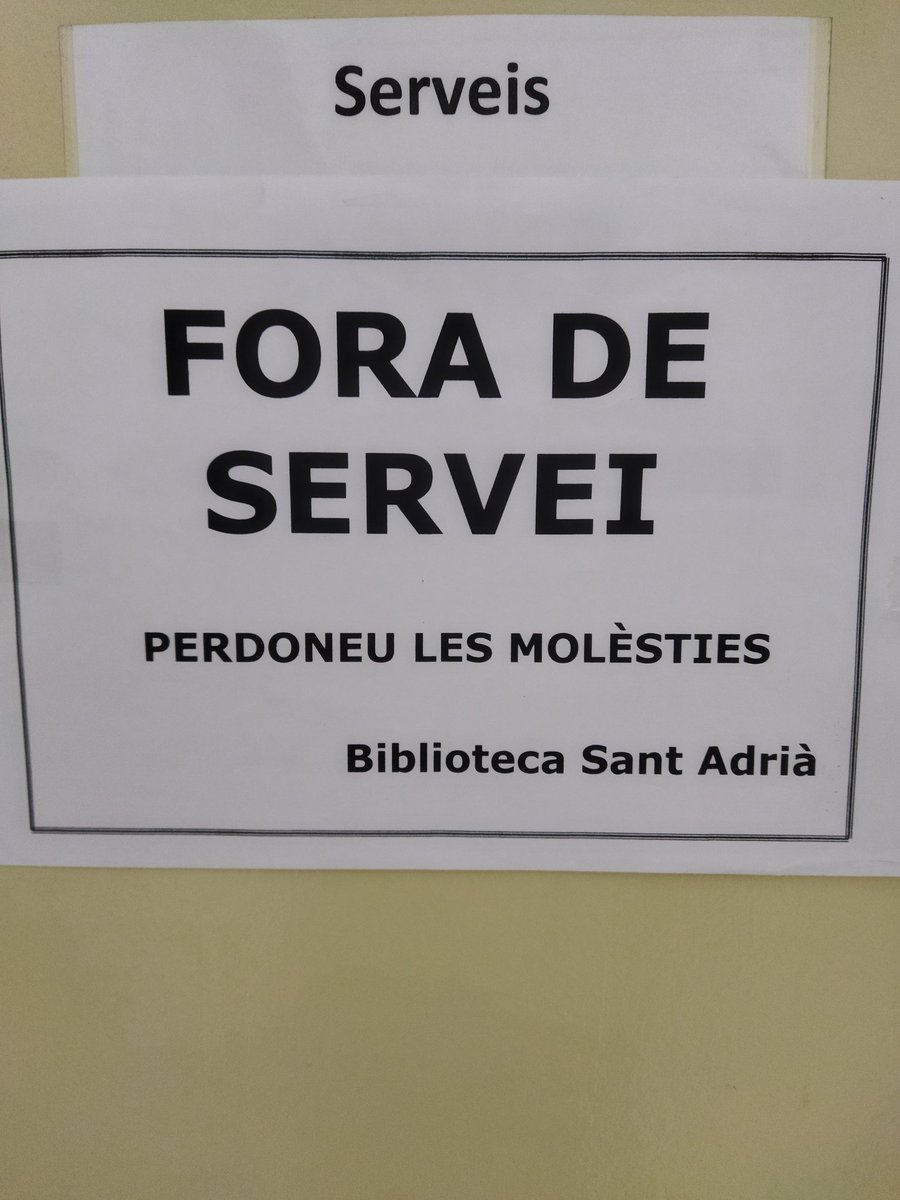 Segurament som davant el període on més jovent necessita la <a href="/BibStAdria/">Biblioteca SantAdrià</a> , per preparar els exàmens finals i les proves d'accés a la universitat i tots els lavabos continuen fora de servei... <a href="/AjSantAdria/">Ajuntament SantAdrià</a> <a href="/CulturaSAB/">Cultura Aj. S.Adrià</a> <a href="/PSCSantAdria/">PSC Sant Adrià /❤️</a>