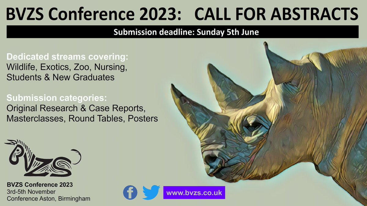 Deadline for submission is fast approaching!! #BVZSConference2023 bvzs.co.uk/bvzs/about/sav…