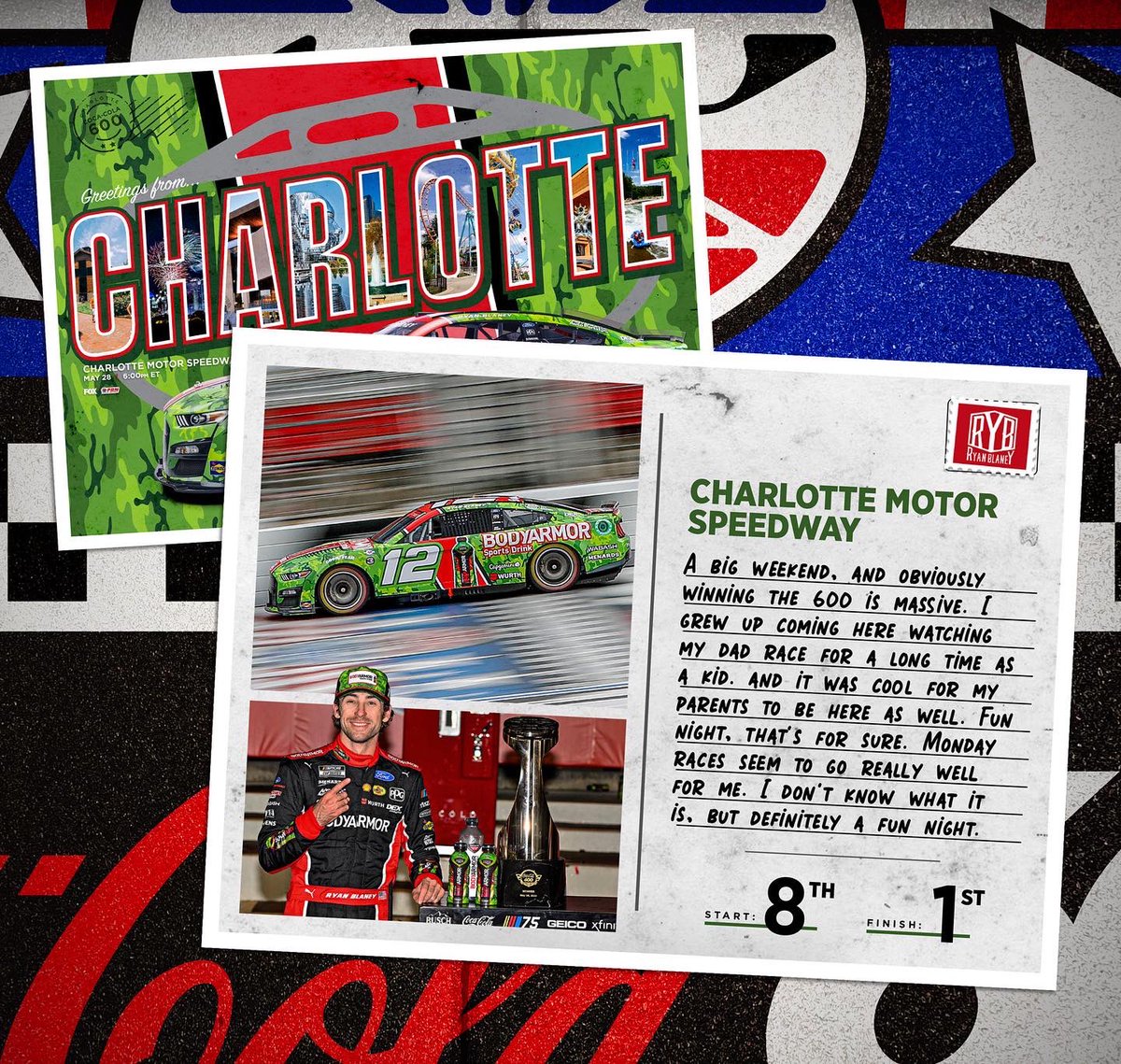 What a night! Thrilled to get RP back in victory lane, for a second time this Memorial Day weekend. Thank you to all of our fans and Partners and this team for not giving up.