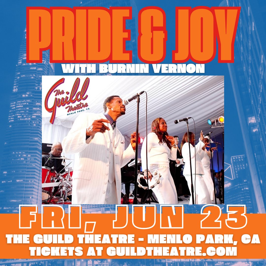 ON SALE NOW! Pride & Joy will be at The Guild Theatre with Burnin Vernon on FRI, JUN 23! Get tickets now🕺🔥

🎟️ >> bit.ly/twPRIDEJOYBV
Doors 7PM // Show 8PM

#prideandjoy #livemusic #guildtheatre #menlopark