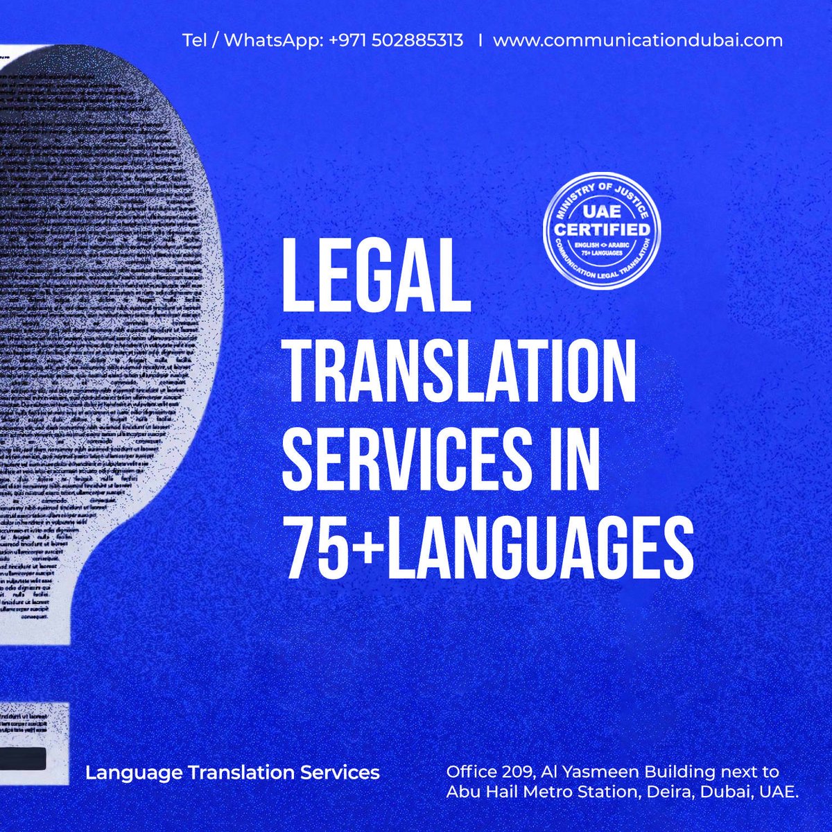 Tel / WhatsApp: +971 502885313 I communicationdubai.com

#languagetranslationservices #translation #axenda #lsp #translating #translationservices #translationagency #bpo #leaseadministration #graphicsdesigner #realestate #slasinfo