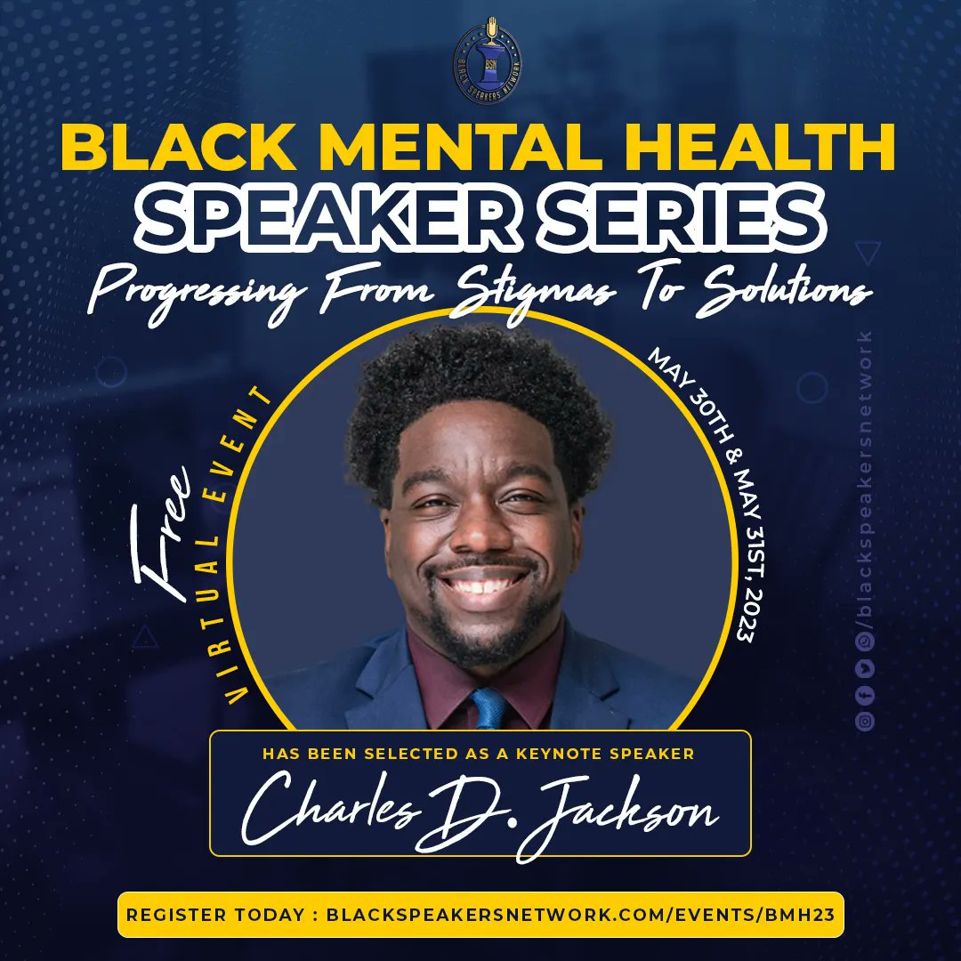 DiverseCharles's tweet photo. I'm excited to share that I will be a keynote speaker at the "Progressing From Stigmas to Solutions" Black Mental Health Virtual Speaker Series! 🎉 Can't wait to connect with you there! Register for free - link in bio. #ProgressingFromStigmasToSolutions #NMHM23 #KeynoteSpeaker https://t.co/dzud26aqVc