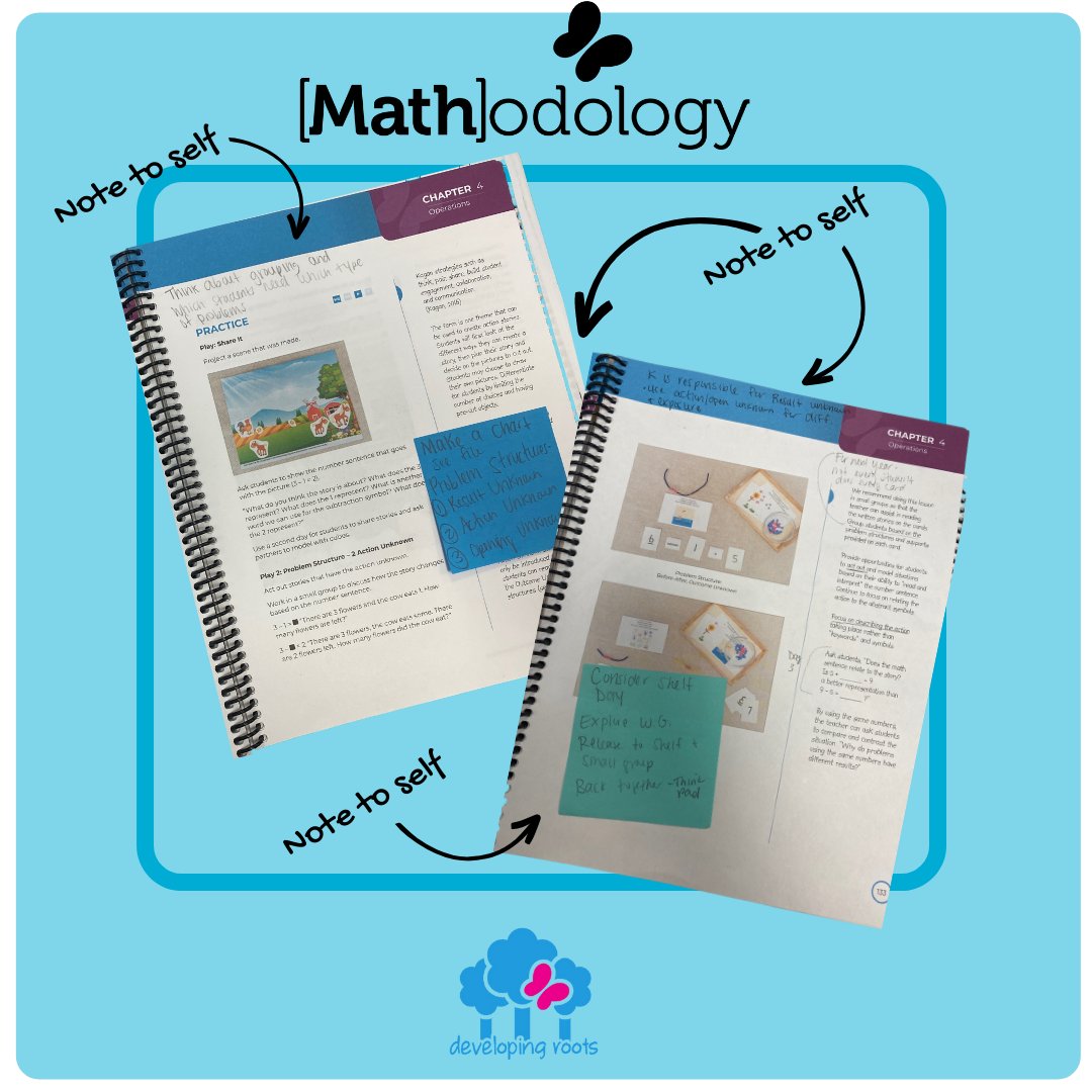 Mathodology's tweet photo. When you have an aha moment or wish you would have done things a little differently, leave yourself a note about it in your Teachers Guides. This will jumpstart your planning next year!

#mathpd #notetoself #mathplanning #developingroots https://t.co/1v4HWPHeMj