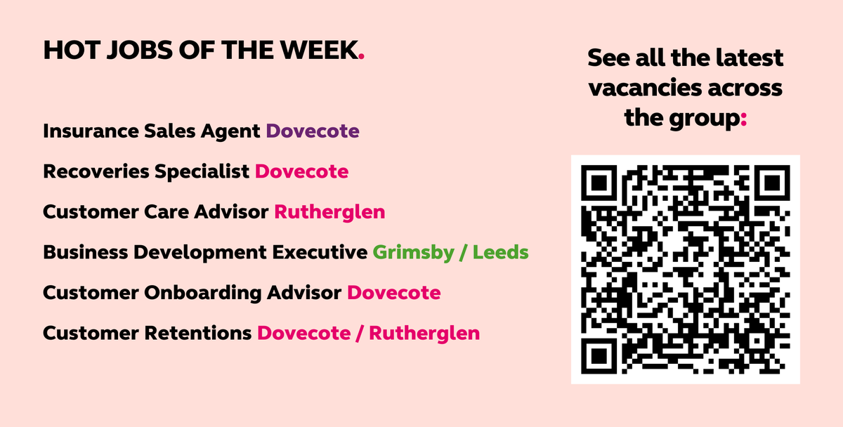 We're hiring! Scan the code below to find out more...