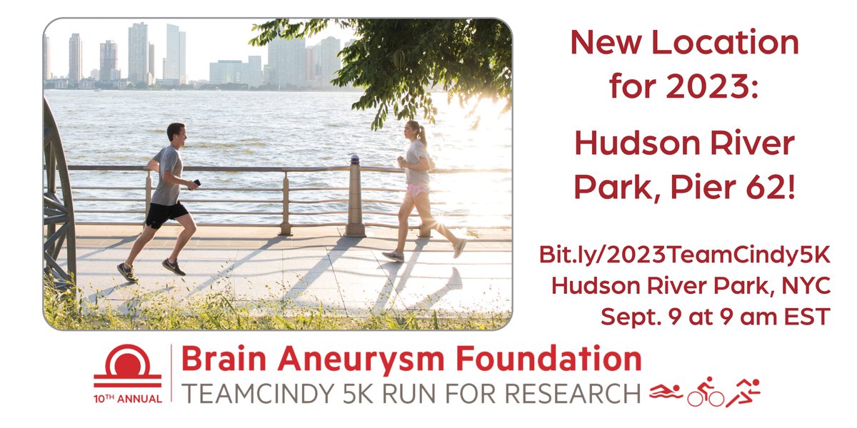 Visit Bit.ly/2023TeamCindy5K to join/support a team or start your own. Prizes: first finishers, best team captains, and best individual fundraiser! Live DJ &amp; Lunch Afterparty! All registrants eligible for gift card prize drawing! Benefits @bafound #Brain #Aneurysm #Research.