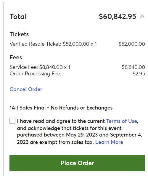 Wasp_49's tweet image. Nuggets @ Heat game 3 of NBA Finals. Ticketmaster service fees should be a crime. As if paying $52k for a ticket wasnt enough.
@ticketmaster
#ticketmaster
@PatMcAfeeShow
@REALPACMAN24