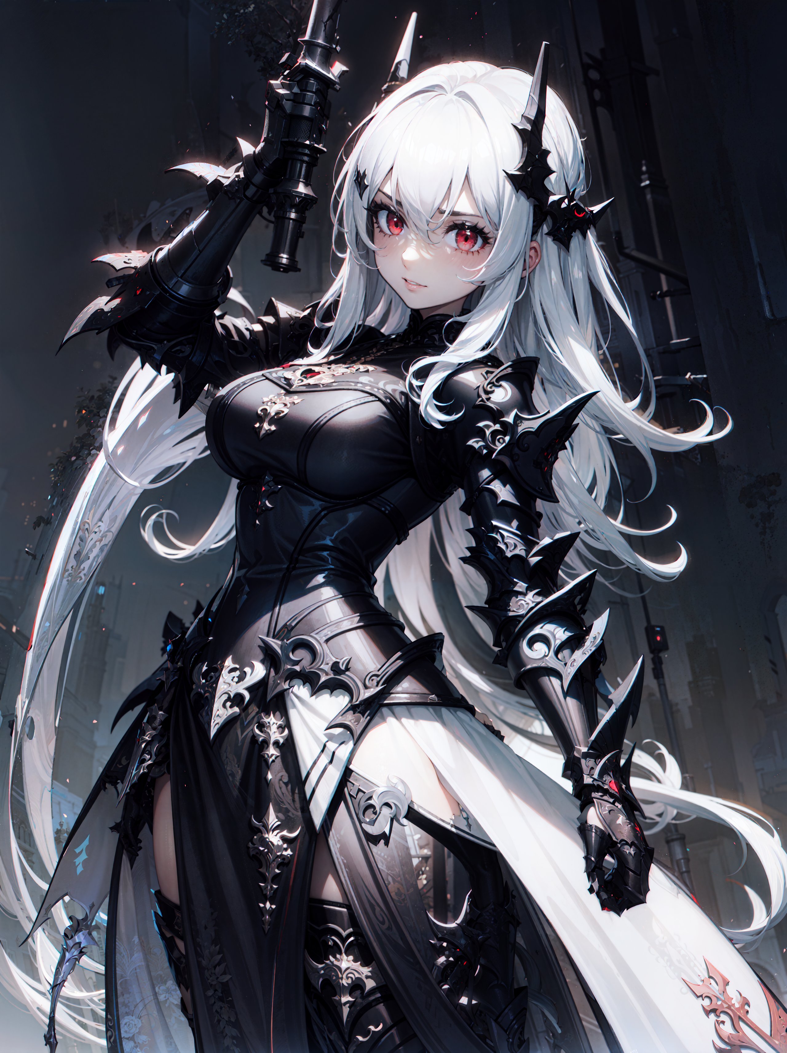 AI Art: Anime girl with a sword by @Dark07