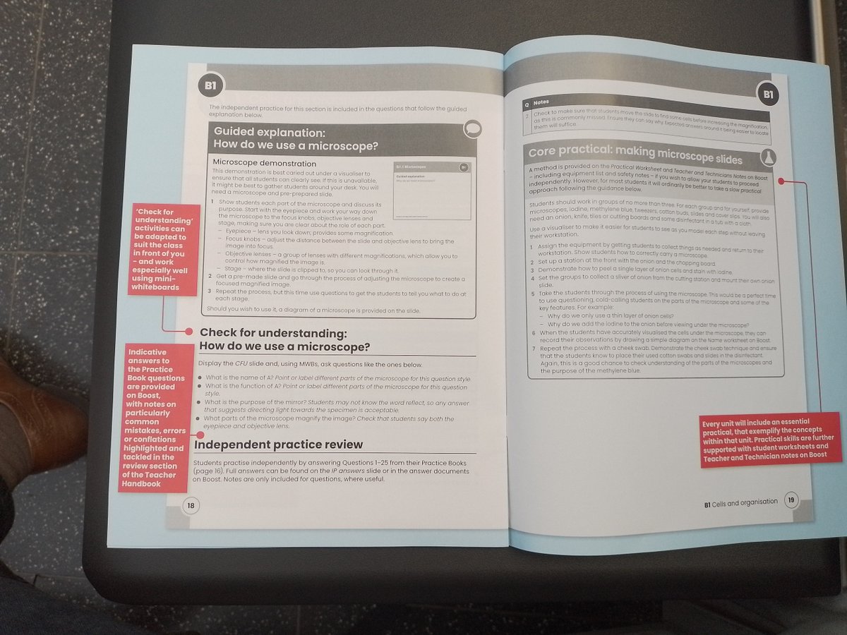 The Teacher Handbook is nothing like a standard textbook. It is the ultimate concrete guide to evidence based science teaching. It features:

Prerequisite knowledge checks
Guided explanations
Checks for understanding 
Independent practice review
Pedagogy tips

Amd MUCH more.

&gt;