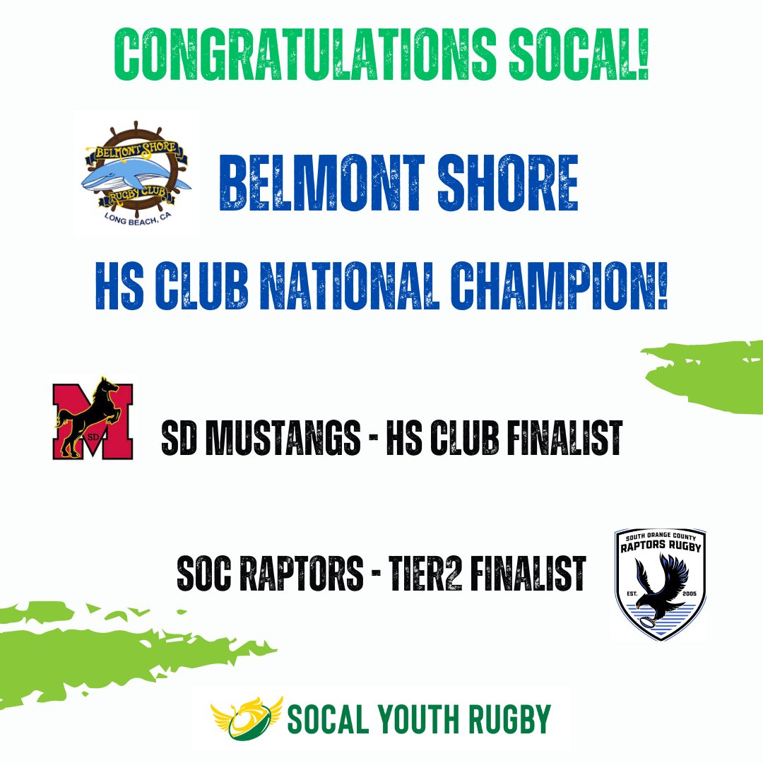 SoCal on top -- 🥇🥈🥈 #highschoolrugby #socalyouthrugby #rugby #youthrugby #nationals #Championship