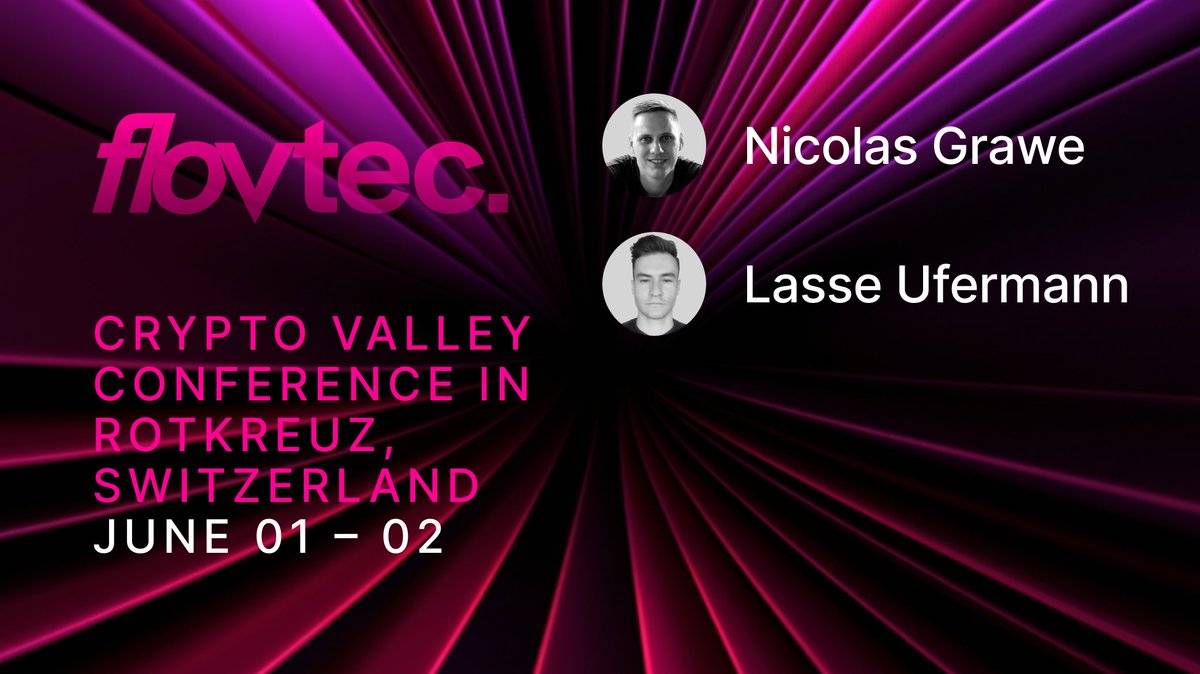 flovtec (@flovtec) on Twitter photo Meet us at #CryptoValley Conference - June 01.-02. in Rotkreuz and Zug, Switzerland! Meet us at #CryptoValley Conference - June 01.-02. in Rotkreuz and Zug, Switzerland!