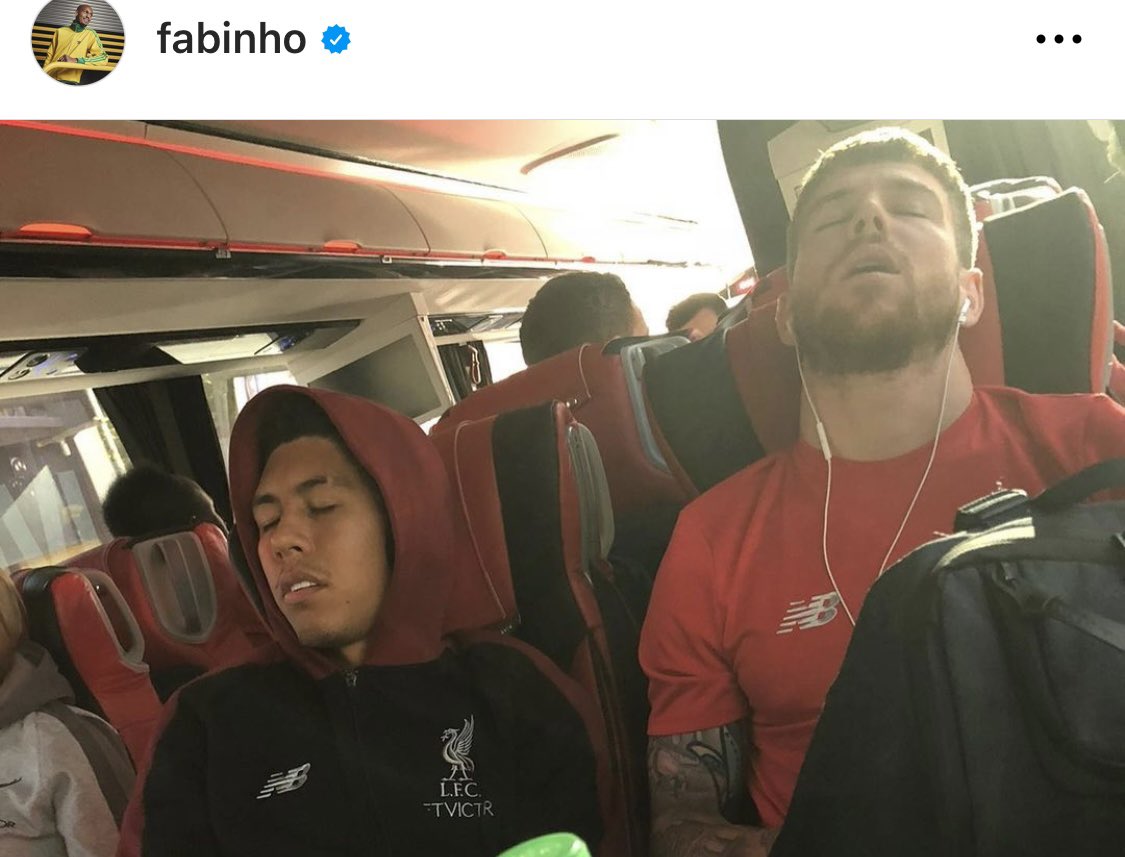 Fabinho’s goodbye to Bobby on insta included this pearler 😴