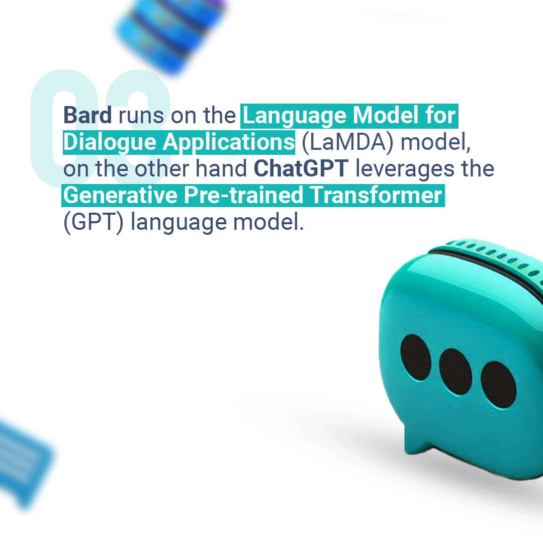 Exploring the depth of AI Language Models!

The Generative AI has taken the world by storm, and Google's Bard &amp; OpenAI's ChatGPT are the frontrunners of the AI race.

Discover what sets these platforms apart. 

#mmcgbl #googlebard #chatgpt #generativeai