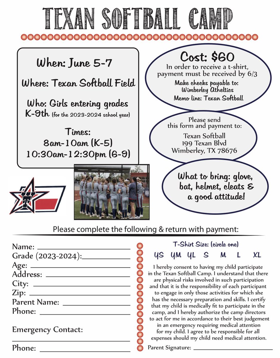 Don’t forget…..TEXAN SOFTBALL CAMP kicks off Monday, June 5!!! Here is the link to sign up:

sites.google.com/wimberleyisd.n…