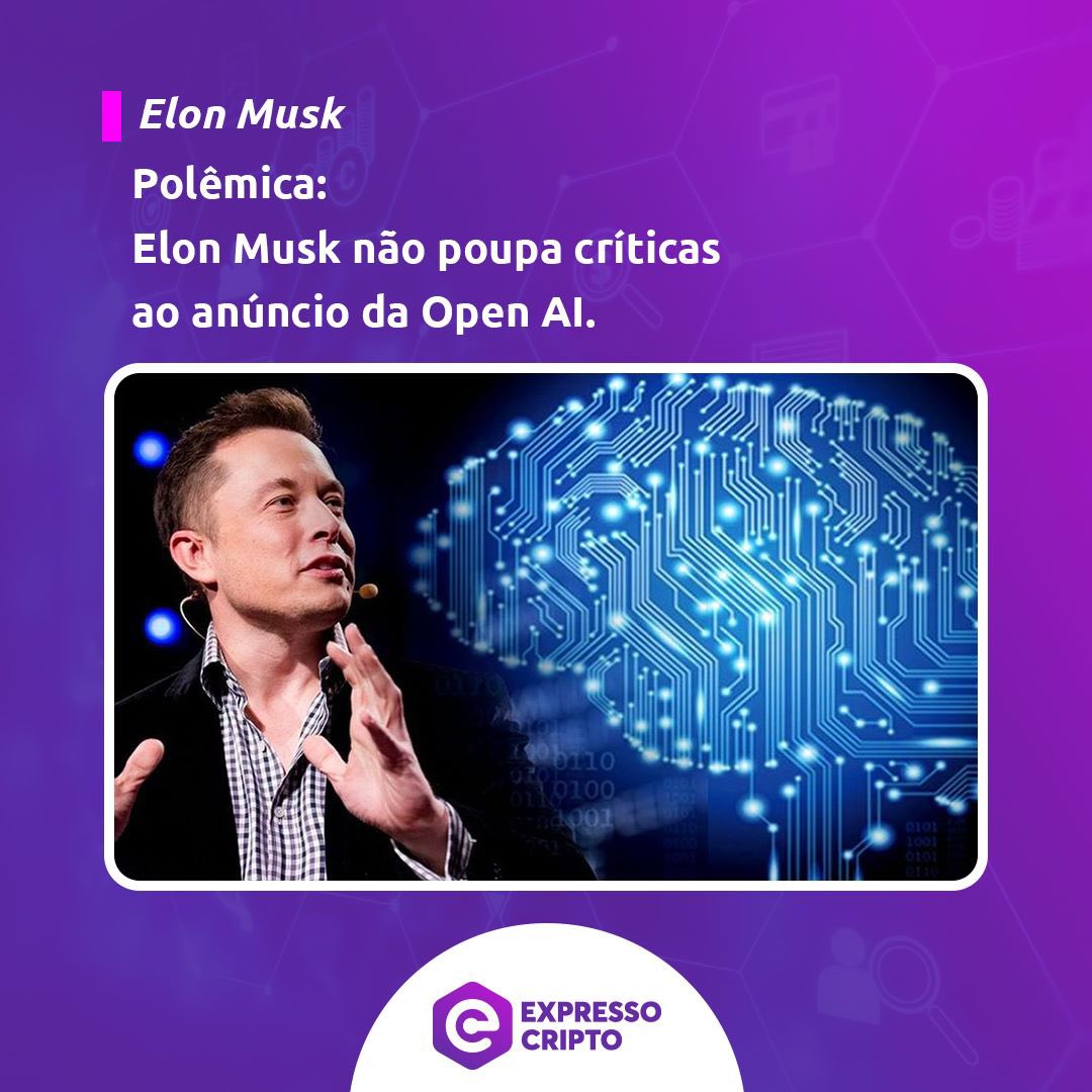 expressocripto's tweet image. #expressocripto 
Elon Musk critica anúncio da Open AI e questiona sua transformação em negócio lucrativo. O magnata bilionário expressou dúvidas sobre a legalidade da Open AI, empresa responsável pelo desenvolvimento do Chat GPT, ao se tornar uma entidade voltada para o lucro.