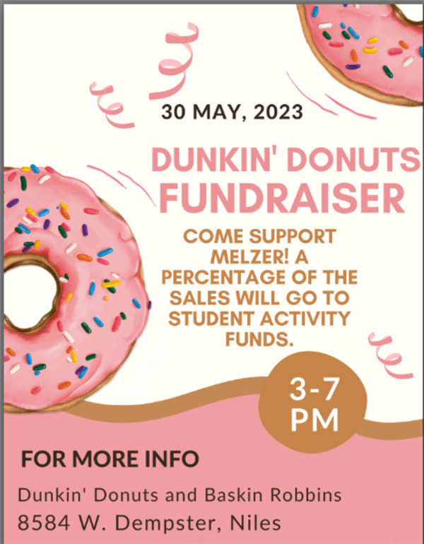 Time to eat the donuts! Stop by <a href="/dunkindonuts/">Dunkin'</a> TODAY, May 30, enjoy a sweet treat, and support our school! 🍩🍩