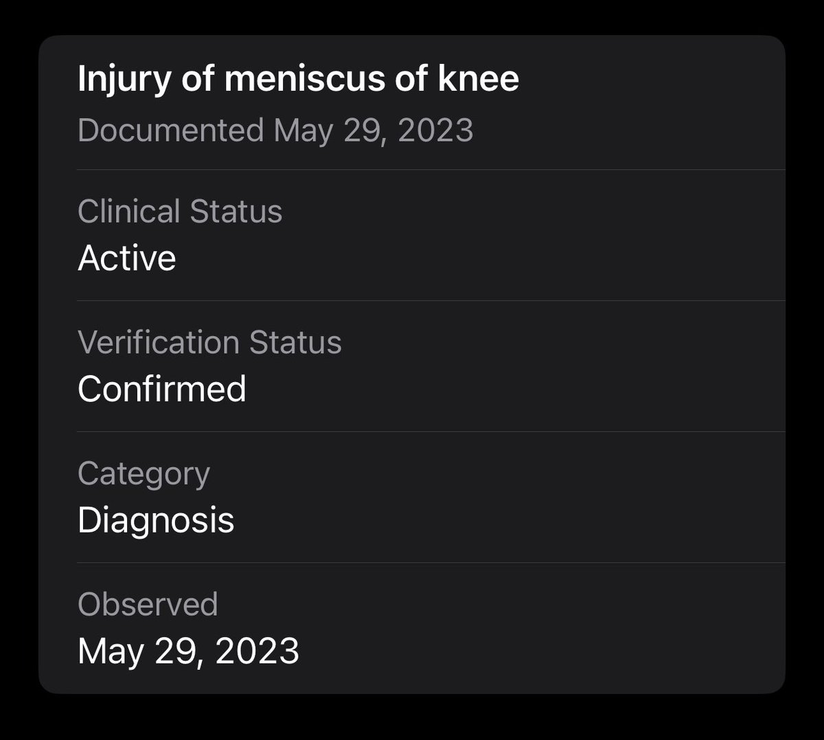Just like that…I tore my meniscus again. Same leg. 🙄😔 🩼