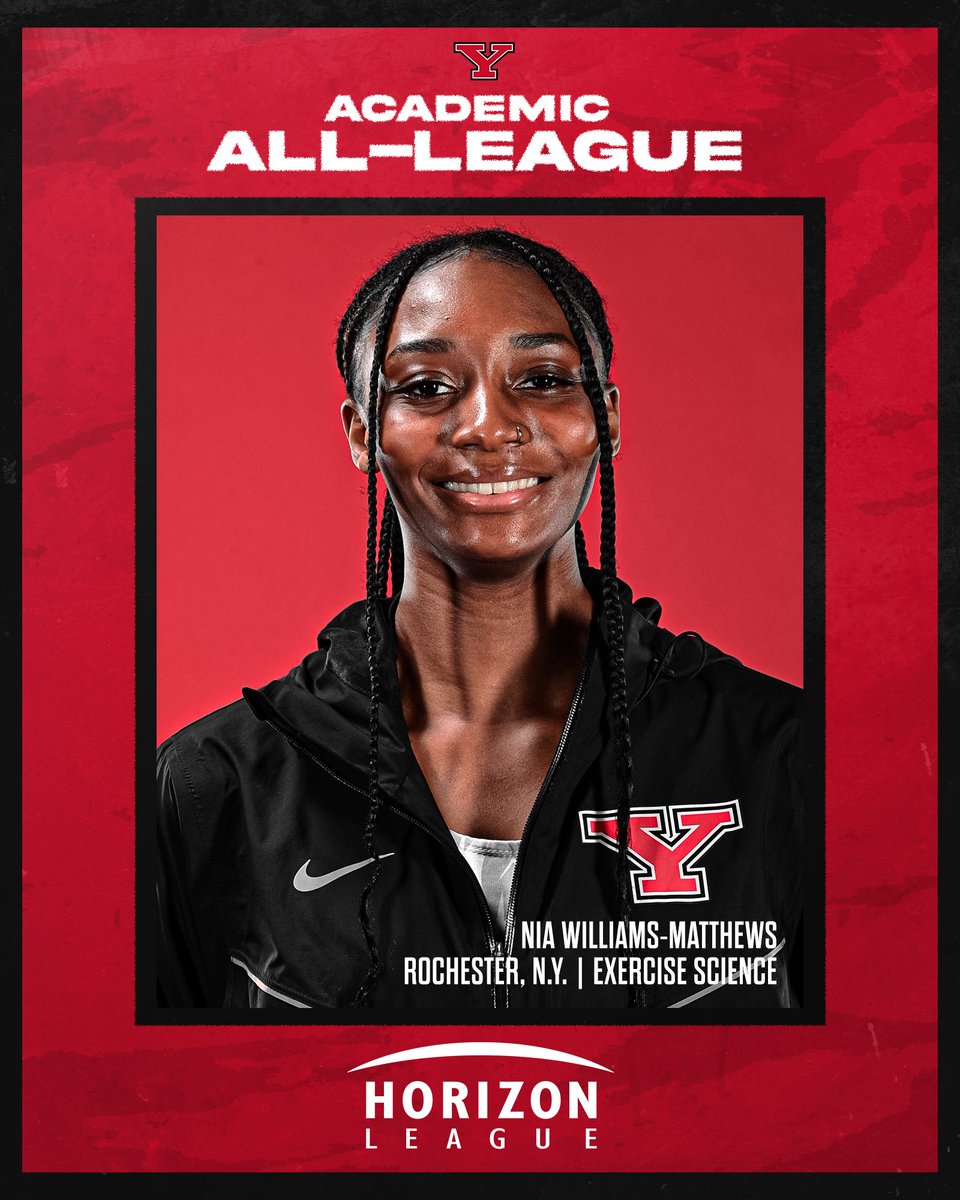 YSUTrackFieldXC's tweet image. Congratulations to these4️⃣ outstanding student-athletes on being named to the Valeo Horizon League Outdoor Track &amp;amp; Field All-Academic Team!! 📚

🔴 Jahniya Bowers
⚪ Morgan Cole
🔴 Olivia Jones
⚪ Nia Williams-Matthews

#GoGuins 🐧 // #FlyWithTheY 🤘