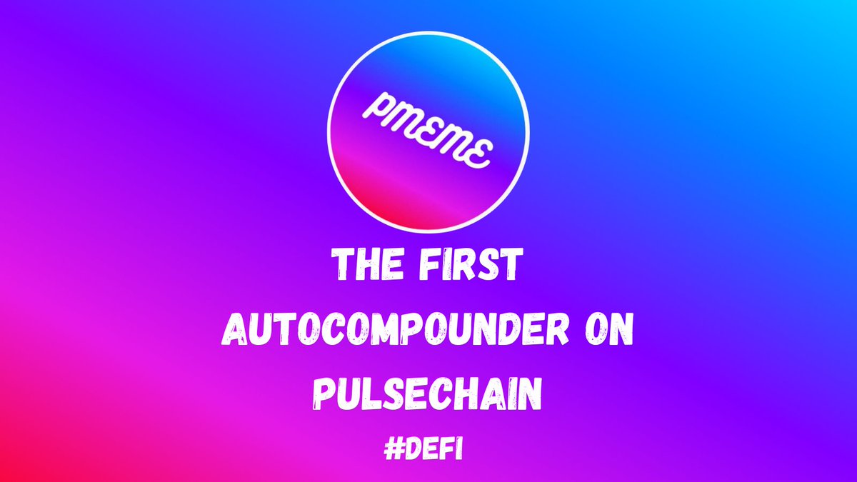 PmemeOfficial's tweet photo. The time has come! 🍾

The first autocompounder on #PulseChain is LIVE 

👉Learn more: https://t.co/HXLBp6ZbL3

👉Link: https://t.co/Dy33PgA3eE

#PulseChain #PulseChainMainnet #Pulsex $PLSX $PMEME $PLS $HEX #airdrop #NFT https://t.co/EXHpbwvjeH