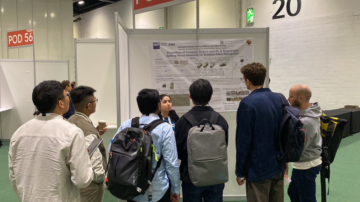 Very proud of @Somayeh_HS who is still attracting crowds after many hours of poster presentation. Many more @ieee_ras_icra #roboticists thinking about #spiking #neuralnetworks than this morning :). @QUTRobotics @QUT @IEEEWIE #proudsupervisor