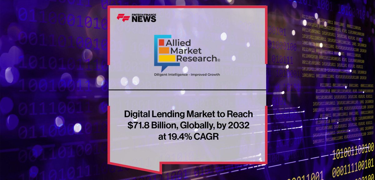 Digital Lending Market to Reach $71.8 Billion, Globally, by 2032 at 19.4% CAGR: Allied Market Research
ffnews.com/newsarticle/fi…
#Fintech #Banking #Paytech #FFNews