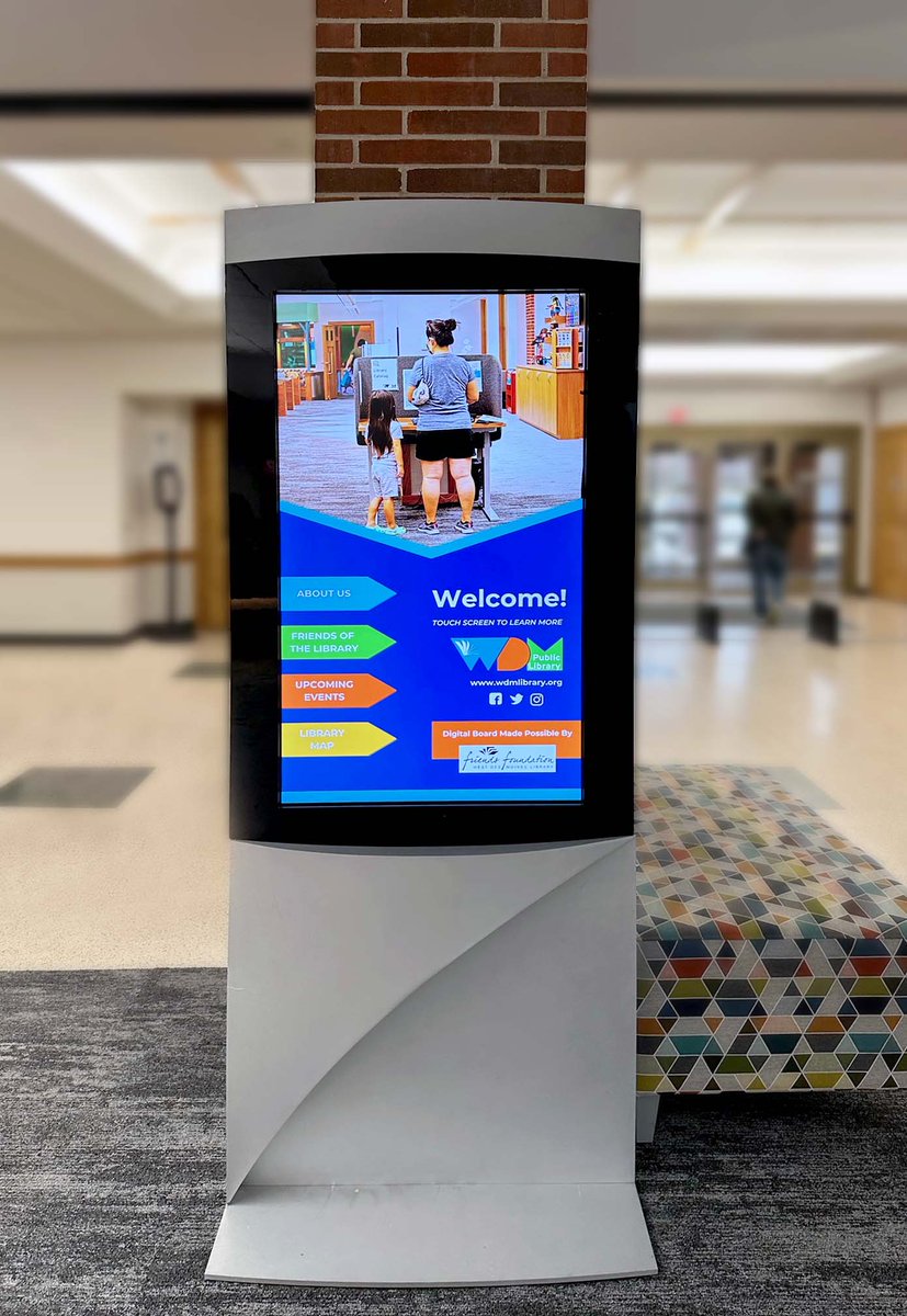 ArreyaDigital's tweet image. This kiosk at the West Des Moines Public Library is an excellent tool for donor recognition. In addition to recognizing generous donors, it displays upcoming events, and information about the library.

Contact us: zurl.co/wvSA 

#DigitalSignage #DonorRecognition