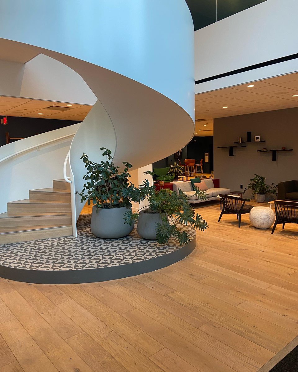 NoackLittle's tweet photo. NLAI took a trip to Holland, Michigan to see the Haworth Headquarters &amp; Hotel!!! It was a wonderful treat. Thank you to the FMG &amp; Haworth Team for inviting us to see the beautiful product and learn more about your teams! https://t.co/qXtkPTkXPs