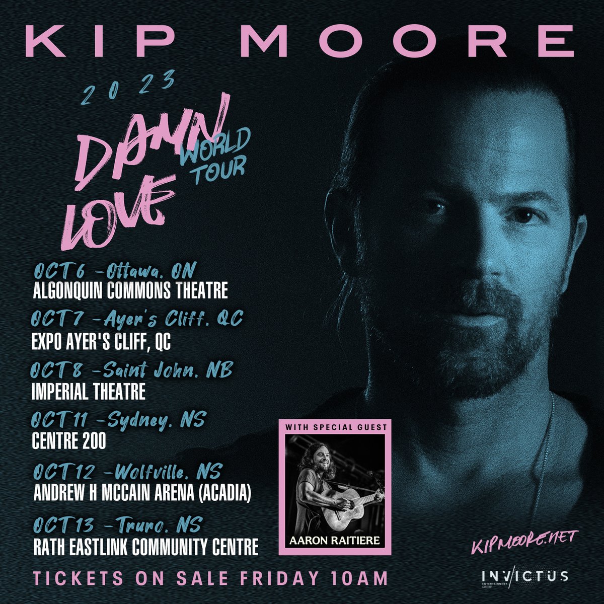 Pumped to be headin to Canada with @kipmooremusic! Tickets onsale Friday 6/2 at 10am local.